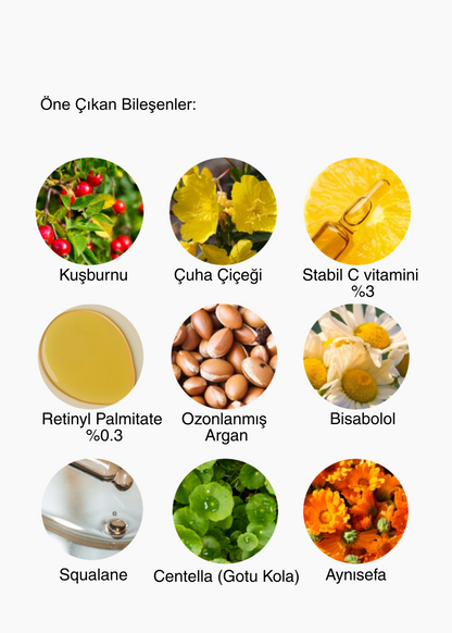 HERBAL BLEND MULTIVITAMIN SERUM A-C-E 30 ml | Antioksidan Cilt Bakım Serumu - Retinol + Vitamin C + Vitamin E