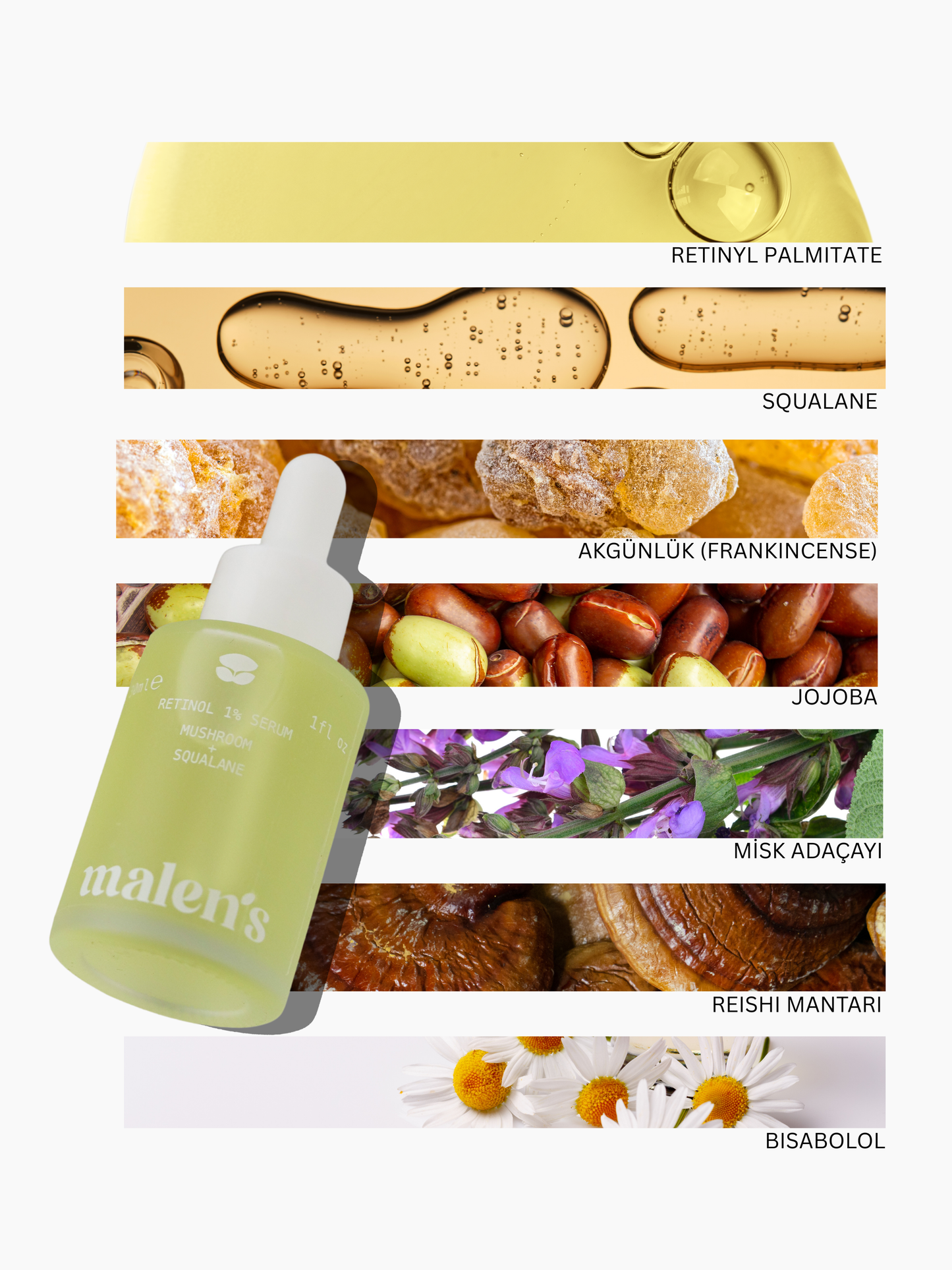 RETINOL 1% SERUM MUSHROOM + SQUALANE 30 ml | Gece Serumu - Retinol + Skualan + Reishi Mantarı